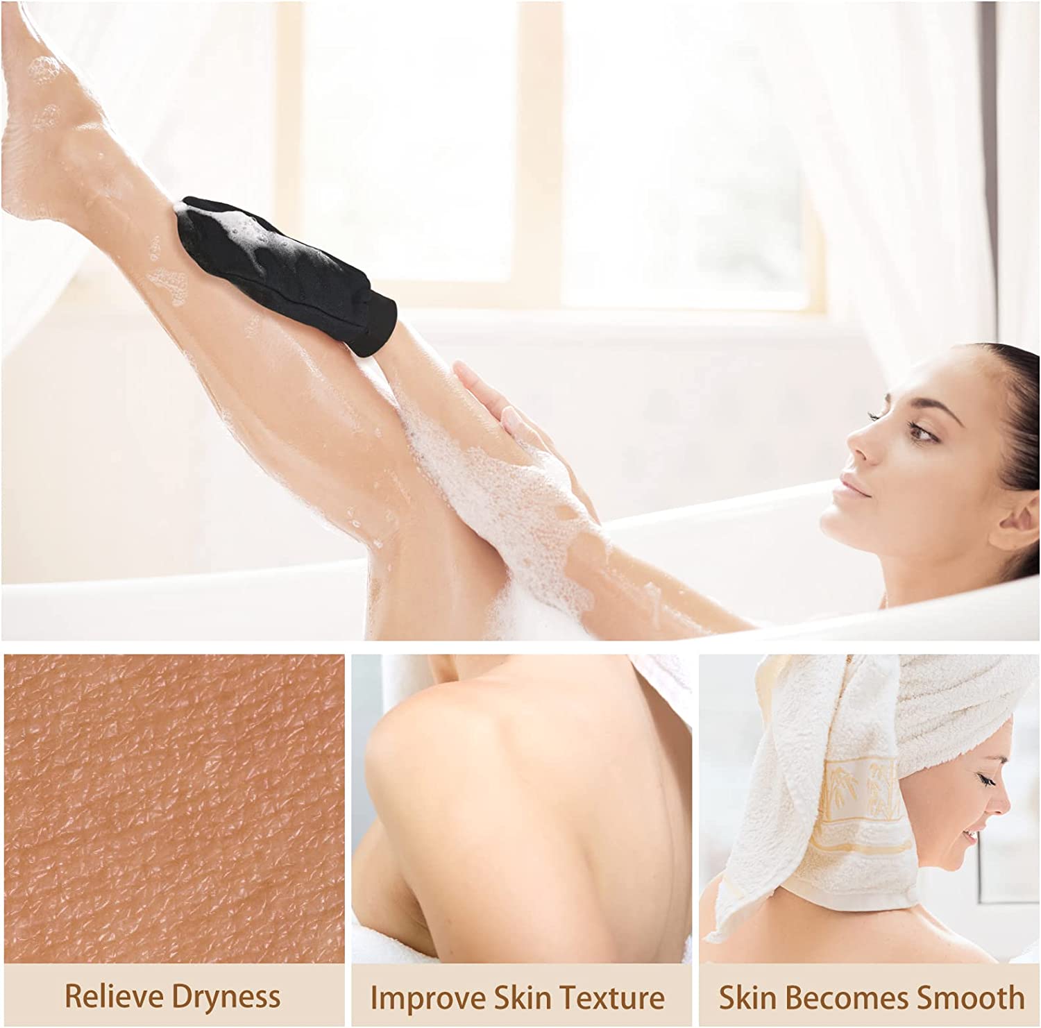 Home Haven - 2 PCS Exfoliating Glove Body Scrubber