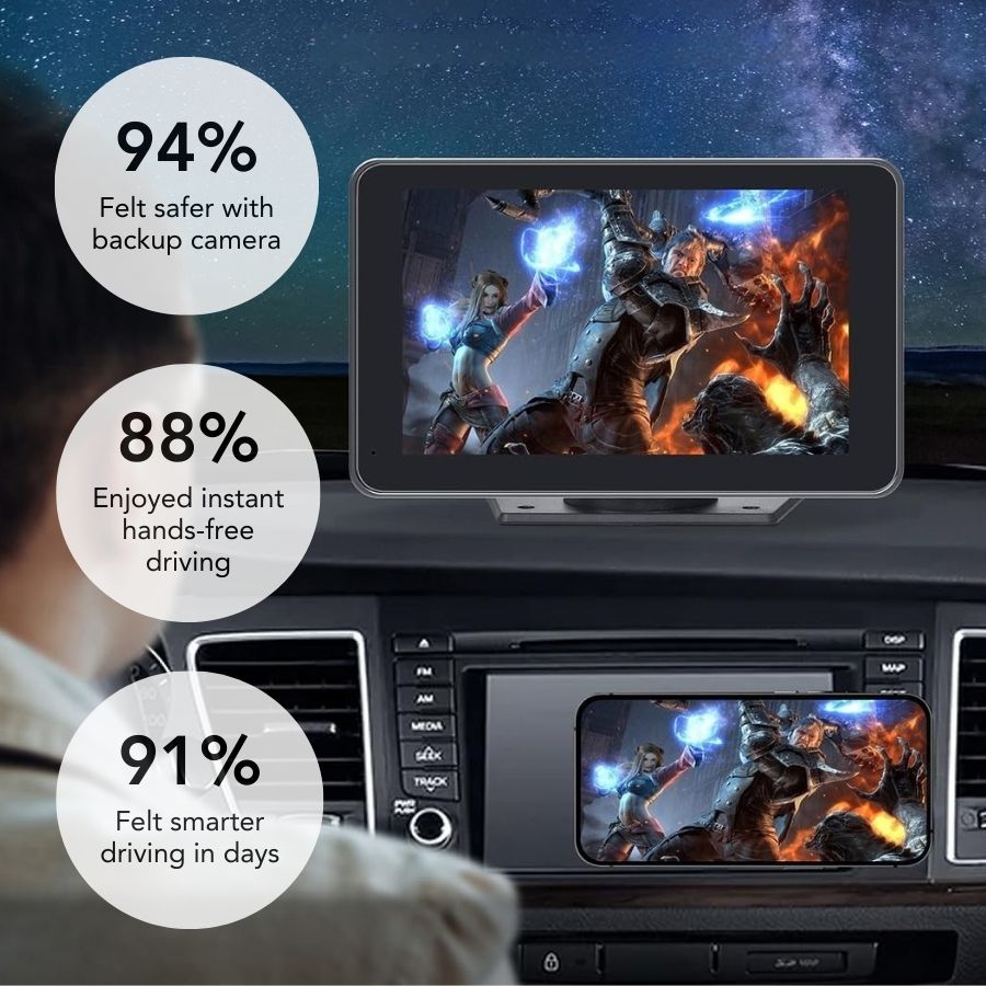 HomeHaven DriveView Pro (7" Wireless CarPlay & Android Auto Screen)