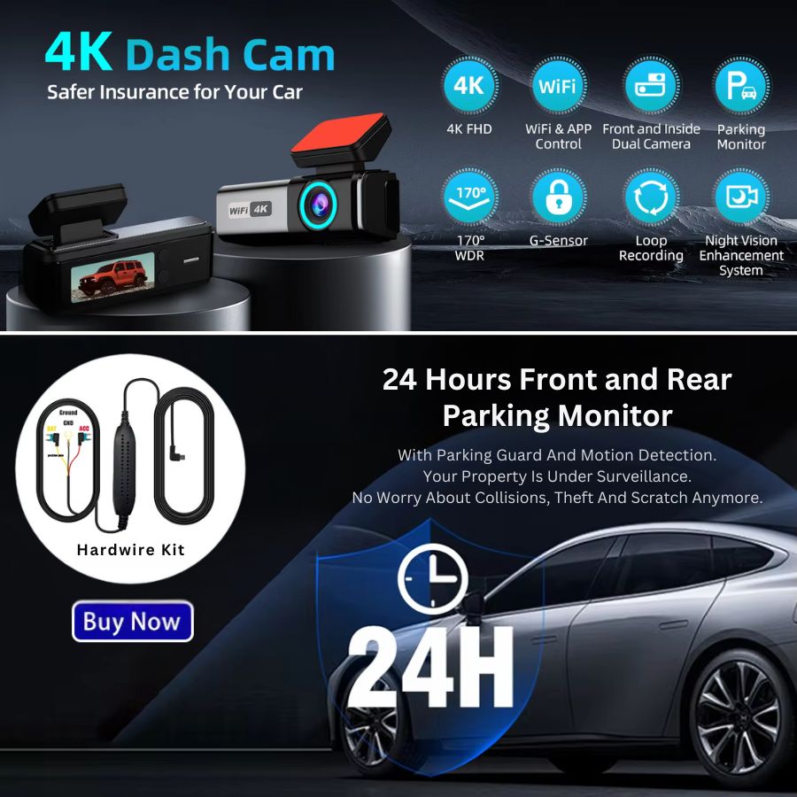 HomeHaven DriveGuard™ 4K Dual Dash Cam